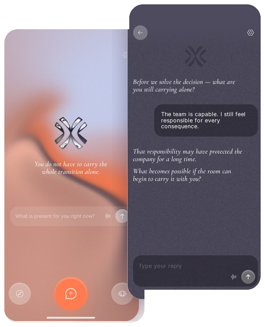 Private Guide concept screens with fictional content